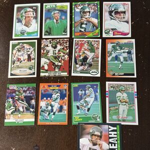 Pat Leahy 13 Card Lot NFL New York Jets All Time Points Leader 1990 MVP